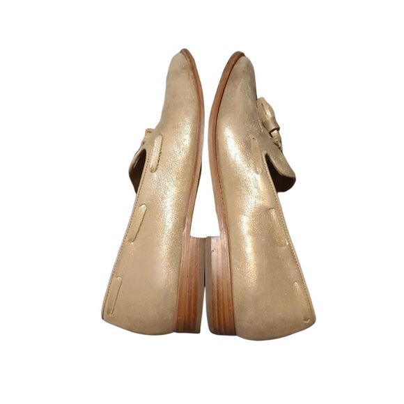 Talbots Metallic Gold Suede Leighton Tassled Loafer 8.5 - Picture 6 of 9